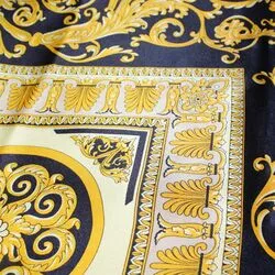 Шикарный шелковый платок в золотисто черных оттенках