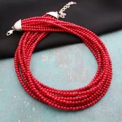Многорядное ожерелье из красного коралла
