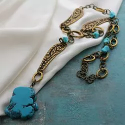 Ожерелье с подвеской из бирюзы