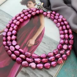 Ожерелье многорядное с барочным жемчугом