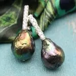 Жемчуг таити - серьги с барочным жемчугом
