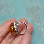 Кольцо с прозрачным янтарем