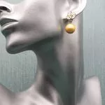 Авторские украшения с крупным жемчугом - золотой барочный жемчуг