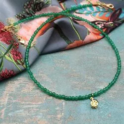 Ожерелье чокер из зеленого хризопраза