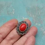 Кольцо с красным кораллом