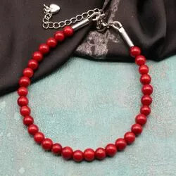 Красная нить - браслет с красным кораллом
