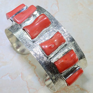 серебряный Браслет из коралла