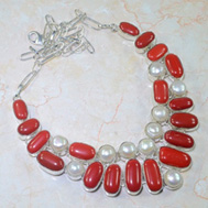 Ожерелье из кораллов, серебро 925