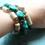 Браслет в этностиле из самородков бирюзы