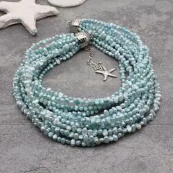 Ожерелье из жемчуга ментолового оттенка