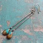 Серьги с натуральной бирюзой