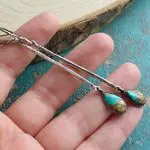 Серебряные серьги с натуральной бирюзой