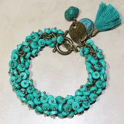 Браслет из бирюзы (тонированного кахалонга)