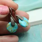 Серьги с аризонской бирюзой