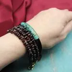 Авторские браслеты с камнями - гранат