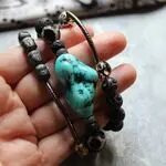 Сет из трех браслетов. Бирюза, лава