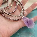Колье из жемчуга и аметиста