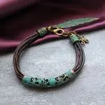 Браслет из кожи и хлопка