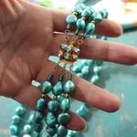 Многорядное колье с жемчугом