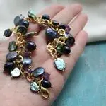 Браслет из жемчуга, аметистов, перламутра