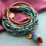 Браслет из кожи и бирюзы