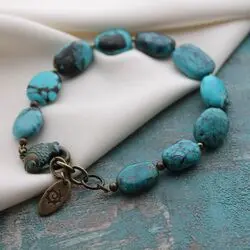 Браслет из натуральной аризонской бирюзы