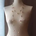 Длинные бусы из натурального жемчуга