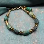 Минималистичный браслет с хрихоколлой, бирюзой