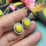 Винтажные серьги с янтарем