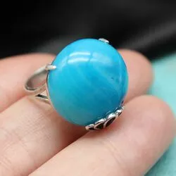 Кольцо из голубого агата