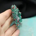 Брошь-подвеска павлин