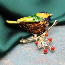 Брошь в виде синички