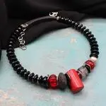 Авторские украшения с натуральными камнями - коралл, агат, турмалин