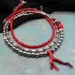 Авторские украшения с натуральными камнями - коралл, гематит