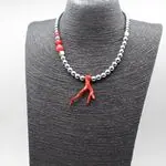 Дизайнерские украшения с камнями - кораллы, гематит