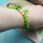 Браслет с кораллом и богемским стеклом