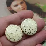 Дизайнерские серьги с золотом и эмалью