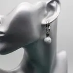 Серьги бублики с подвесками