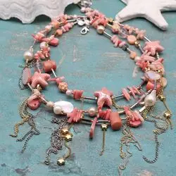 Многорядное колье в бохостиле