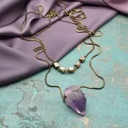 Сет из колье с крупным аметистом