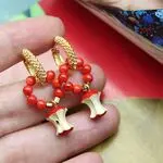 Серьги с красными камнями - дизайнерские украшения