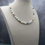 Стильное колье с бериллом - морганит и аквамарин