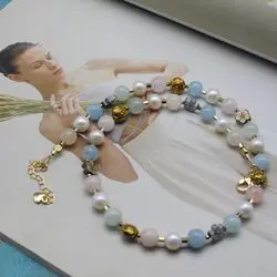 Колье с жемчугом и бериллом