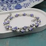 Колье с жемчугом и фарфором