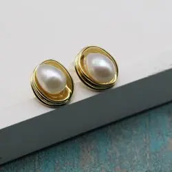 Серьги гвоздики с жемчугом