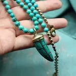 Авторские украшения с зеленой бирюзой