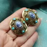 Винтажные серьги с бирюзой