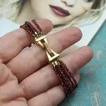 Шикарный браслет с натуральным гранатом