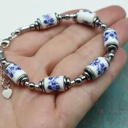 Браслет из фарфора Гжель