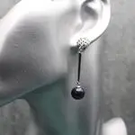 Серьги с жемчугом - черный жемчуг